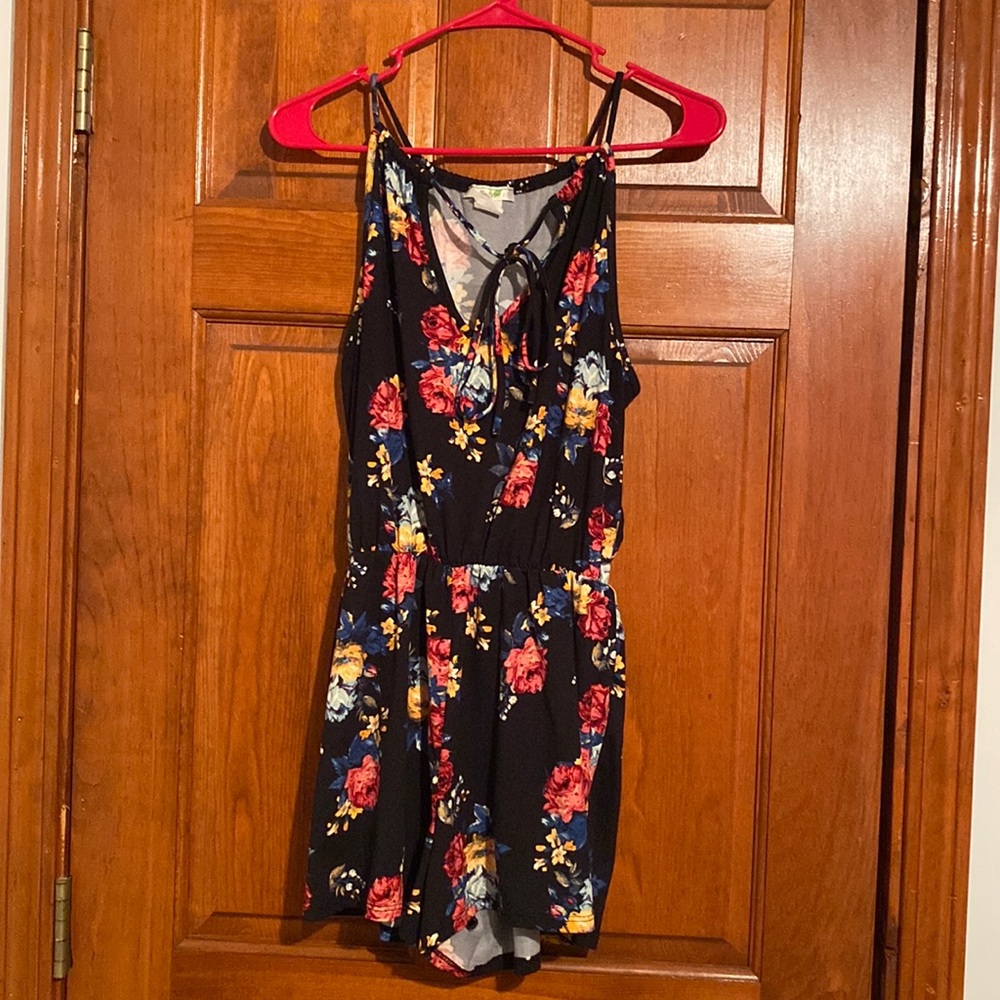 LA Gypsy Black Floral Romper